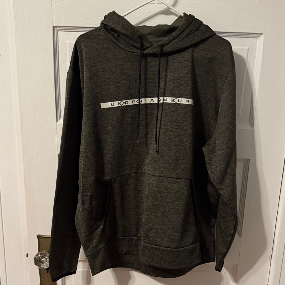 Under Armour Men's Charcoal Hoodie with Logo Stripe